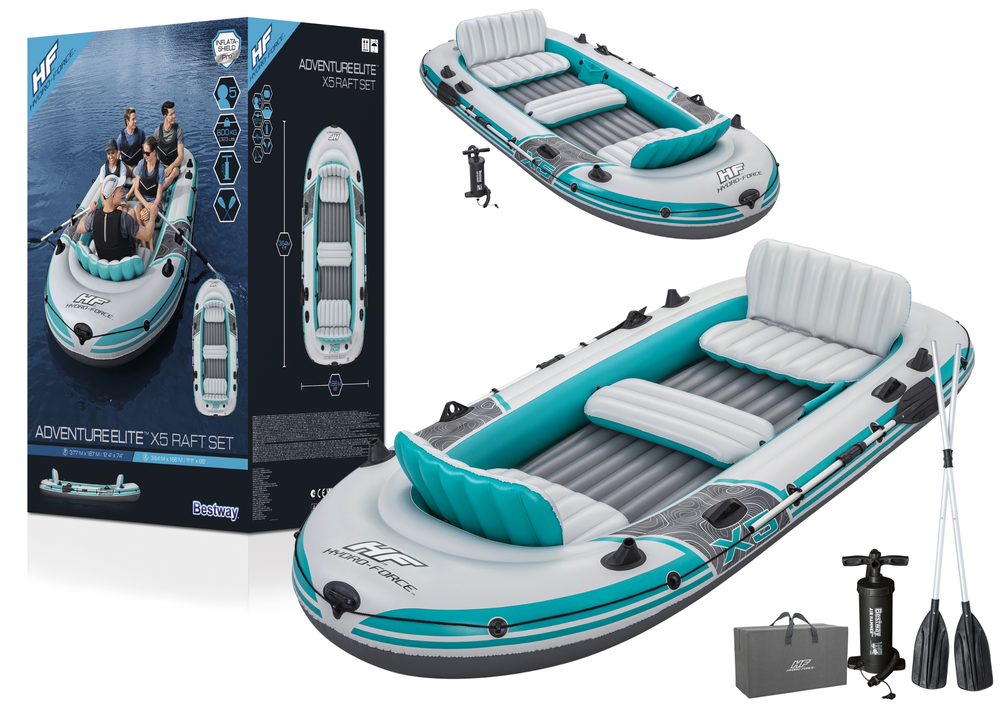 Nafukovací člun pro 5 osob 364 x 166 cm Bestway 65159 Modrý