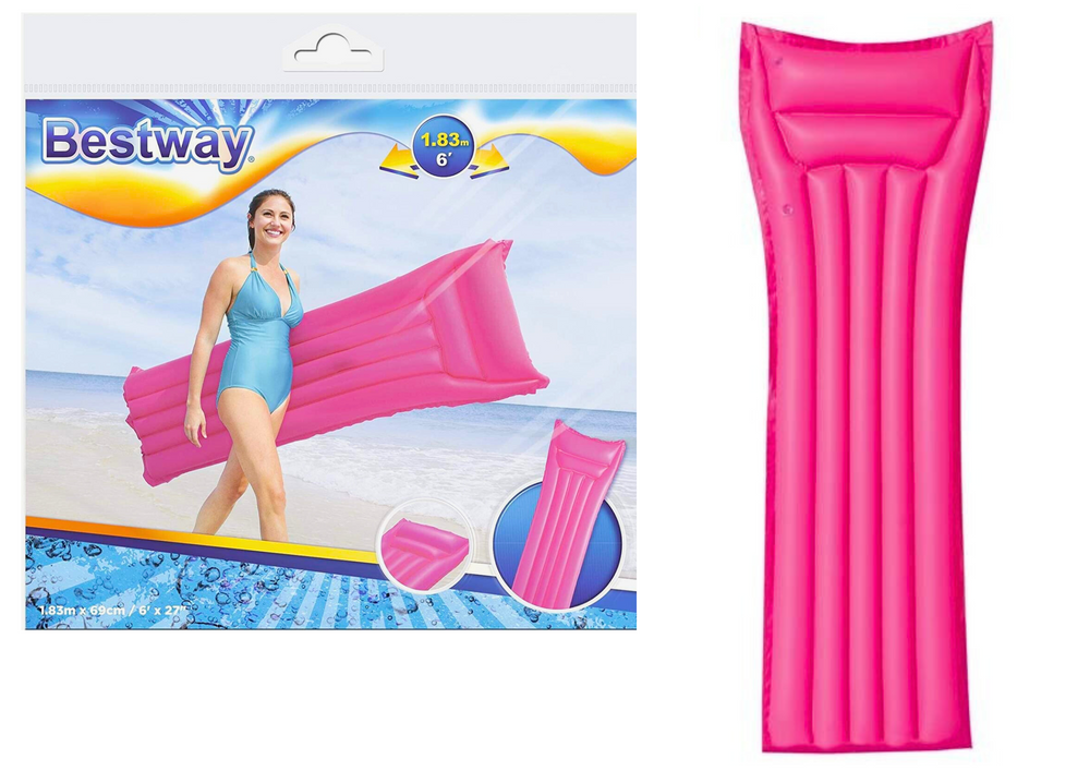 Nafukovací matrace na plavanie Bestway 44007 ružová 183 x 69 cm s polštárom nosnosť 90 kg