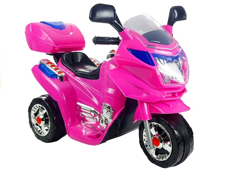 Detská akumulátorová motorku LEAN Toys HC8051 ružová 6 V, 3 km/h s LED svetlami a hudobným panelom