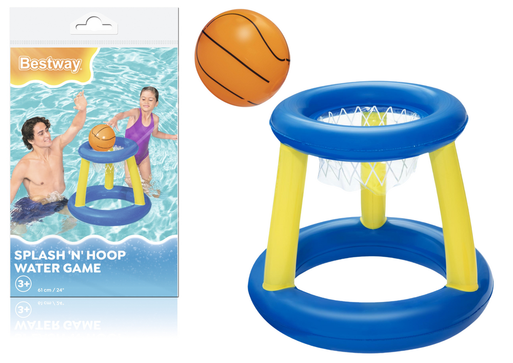 Nafukovací koš na vodný basketbal Bestway 52418 - priemer 61 cm s loptom pre deti od 3 rokov