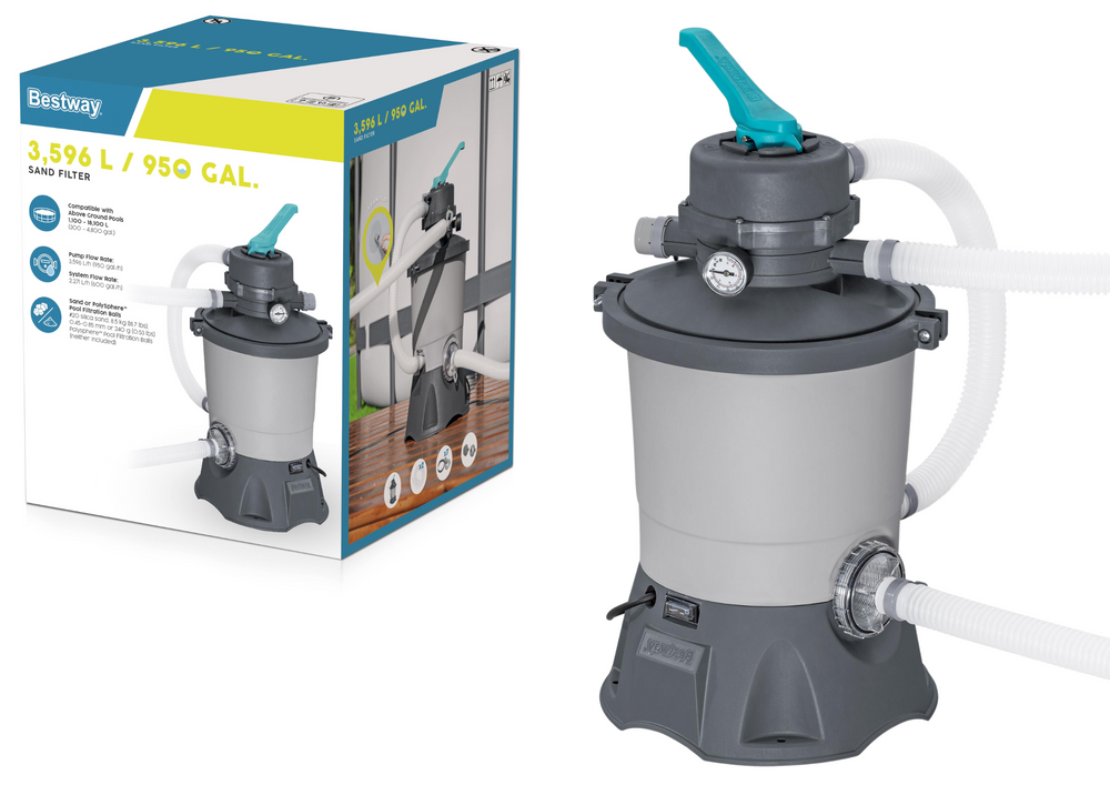Písková filtrační pumpa Bestway 3028 L/h s 6polohovým ventilem a antikorozní nádobou