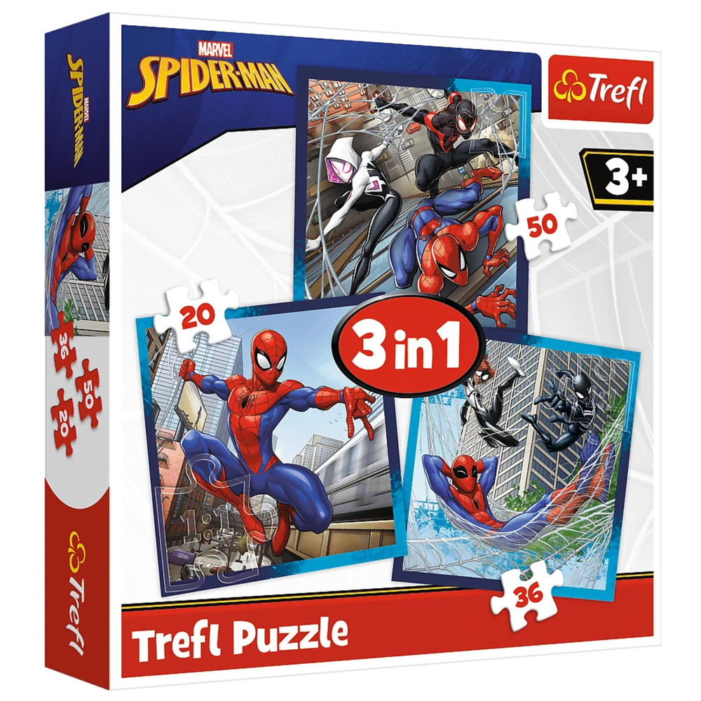 Puzzle 3 v 1 – Pavúčí priatelia – Disney Marvel Spider-Man Trefl 34874