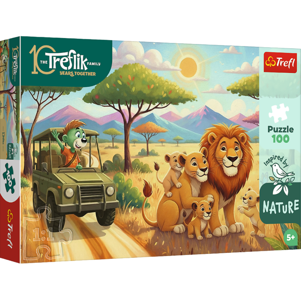 Trefl puzzle 100 dílků Lvi – Rodina Treflíků Inspired by Nature 16593