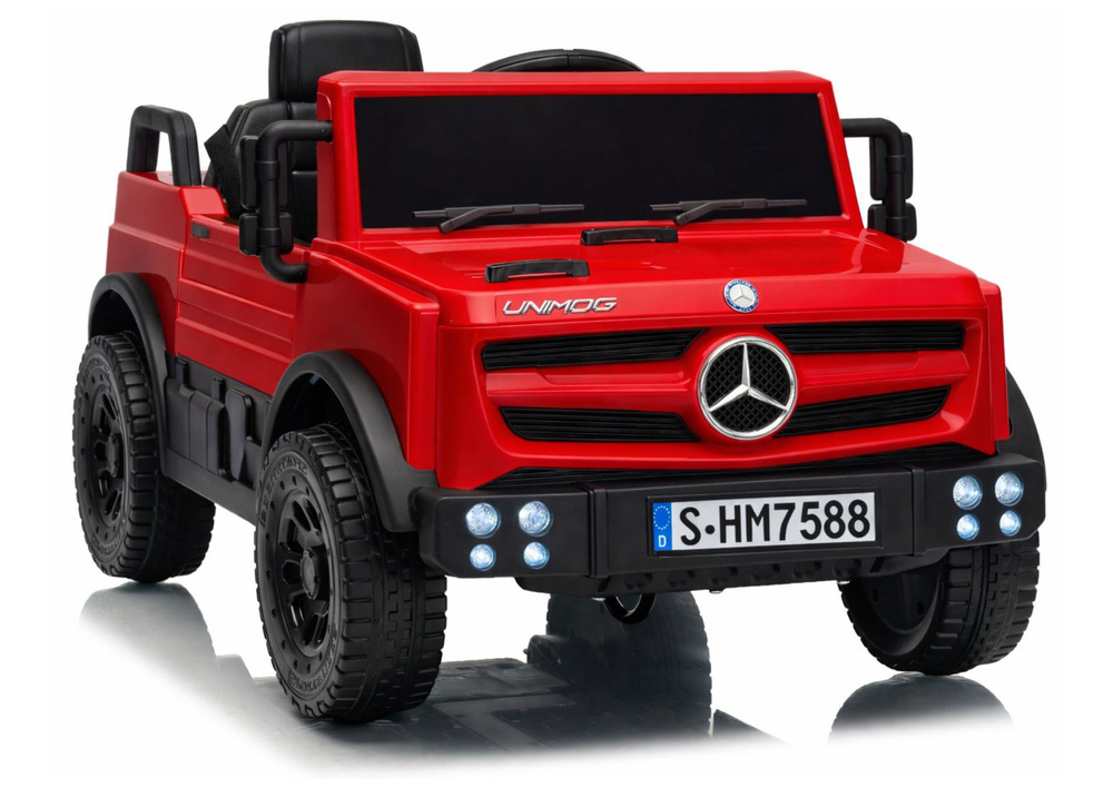 Detské elektrické autíčko Mercedes Unimog LEAN Toys 2×45 W, 6 V, červené, s diaľkovým ovládaním