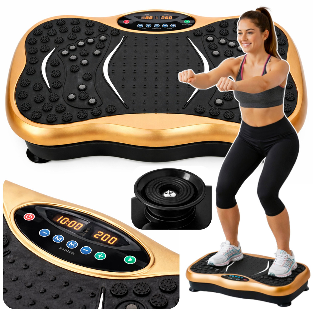 Vibračná fitness plošina s Bluetooth a reproduktormi, 200 W, nosnosť 150 kg