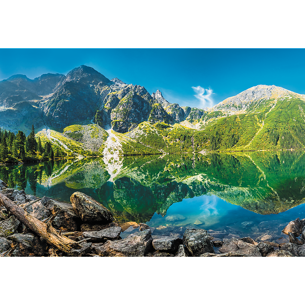 Puzzle 1500 Trefl Puzzle Jezero Morskie Oko, Tatry, Polsko — Detail jezera