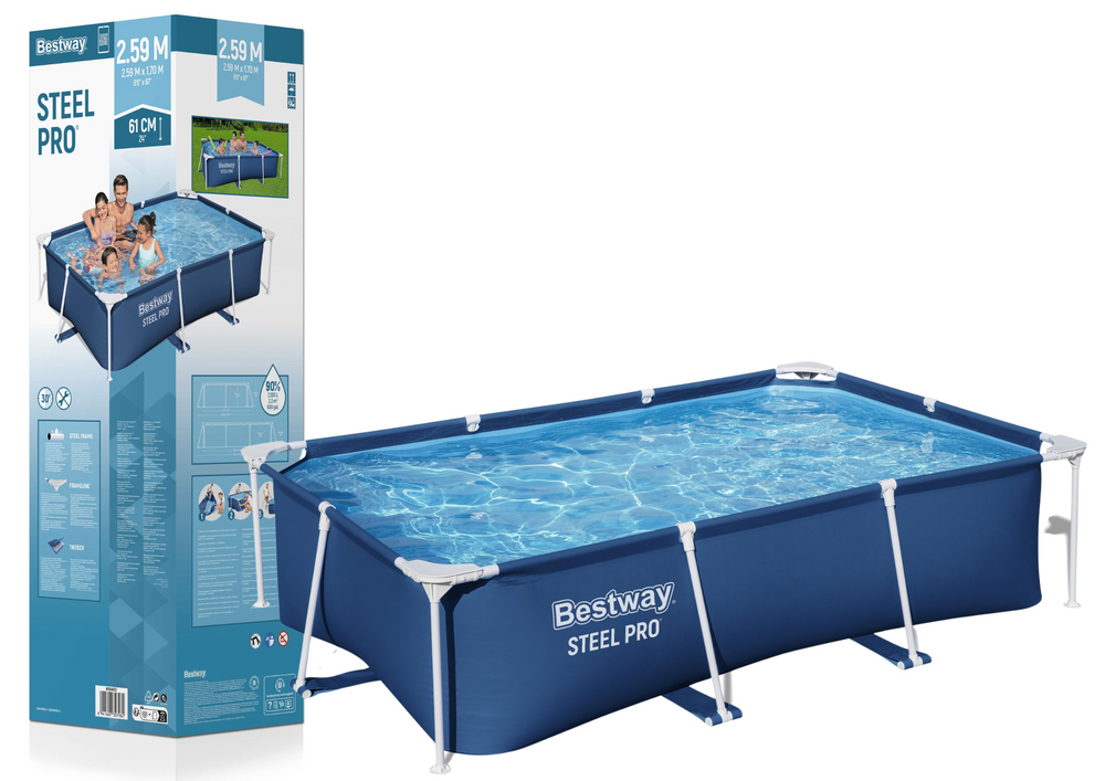 Zahradní Rámový Bazén Bestway 259×170×61 cm s ocelovým rámem a Tritech výztuží - kapacita 2300 litrů