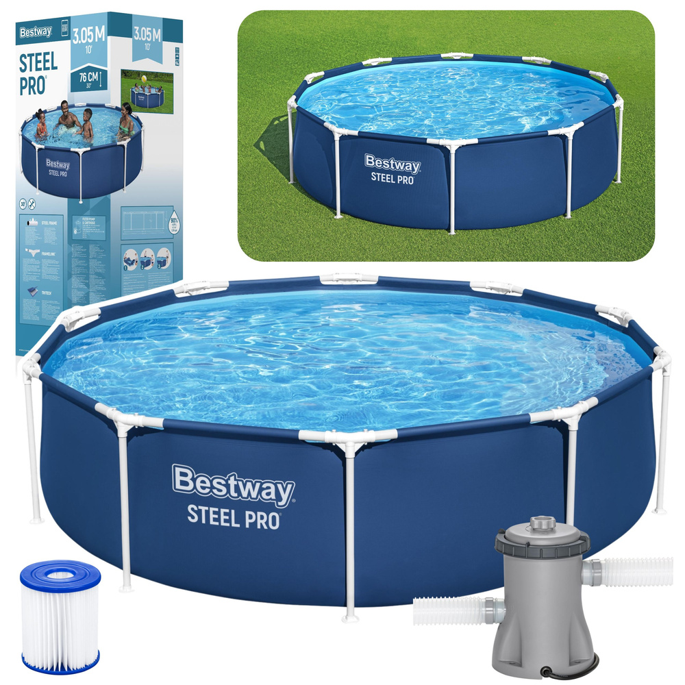 Bestway Steel Pro rámový bazén s filtrací 305×76 cm, modrý