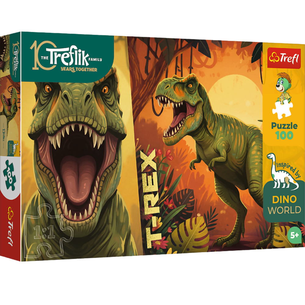 Dětské puzzle Trefl Dino World T-Rex Rodzina Trefliků 100 dílků (16578)