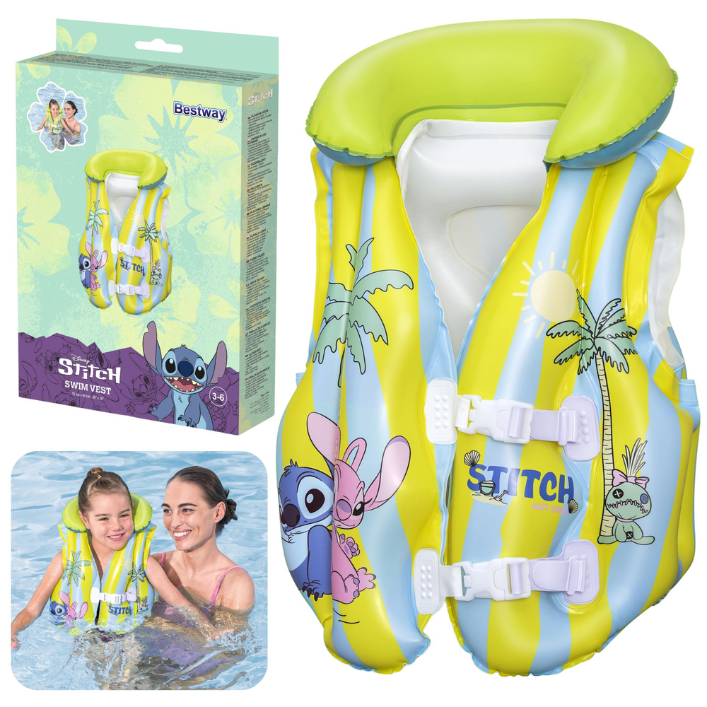 Dětská nafukovací plavecká vesta Bestway Disney Stitch 3–6 let (9104R)
