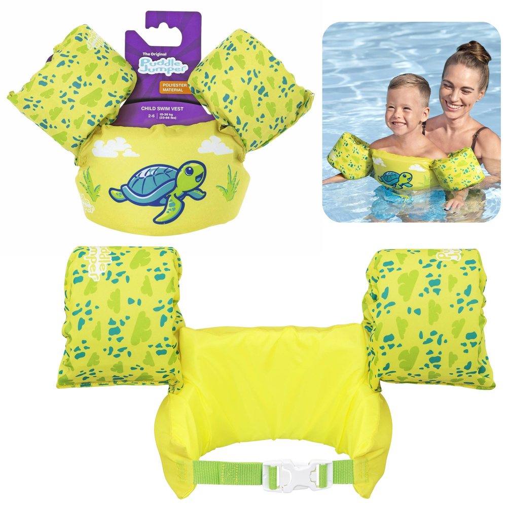 Dětská plavecká vesta 2v1 Bestway Puddle Jumper Želva 9012T, 2–6 let (15–30 kg)