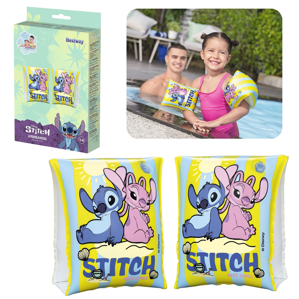 Dětské nafukovací rukávky Bestway Disney Stitch žluté 3–6 let (19–30 kg)