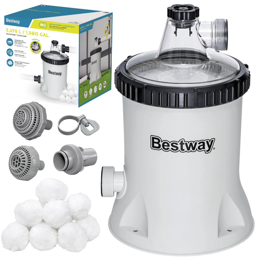 Písková filtrace k bazénu Bestway 58870, 5678 l/h, časovač, 6cestný ventil