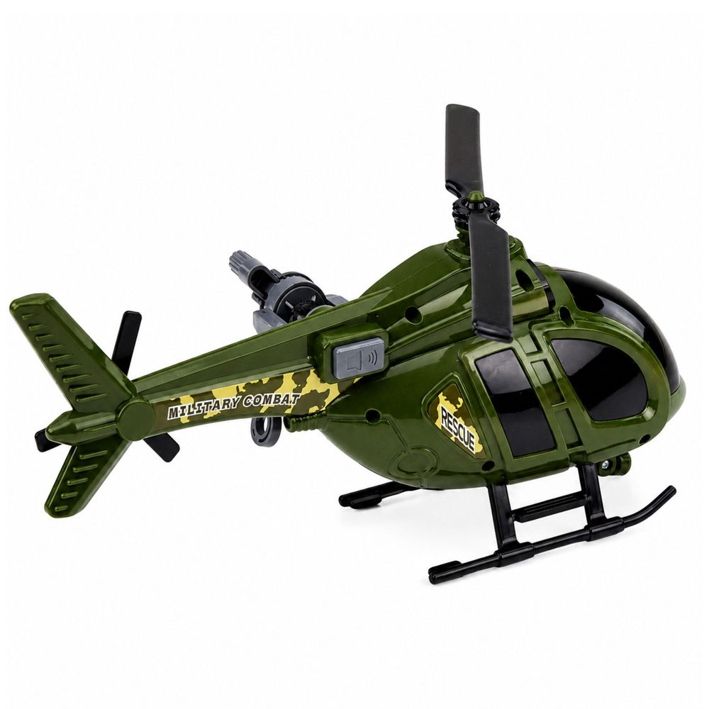 Vojenská helikoptéra se světly, zvuky a hákem, zelená — Hák pro hru