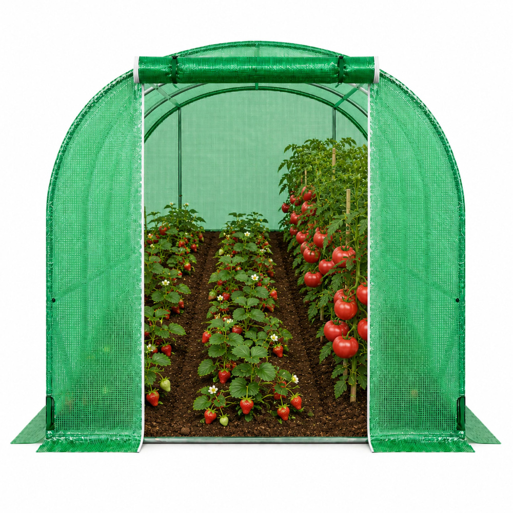Zahradní tunel LEAN, 3,5 x 2 x 2 m, zelený, s UV ochranou — Detail konstrukce