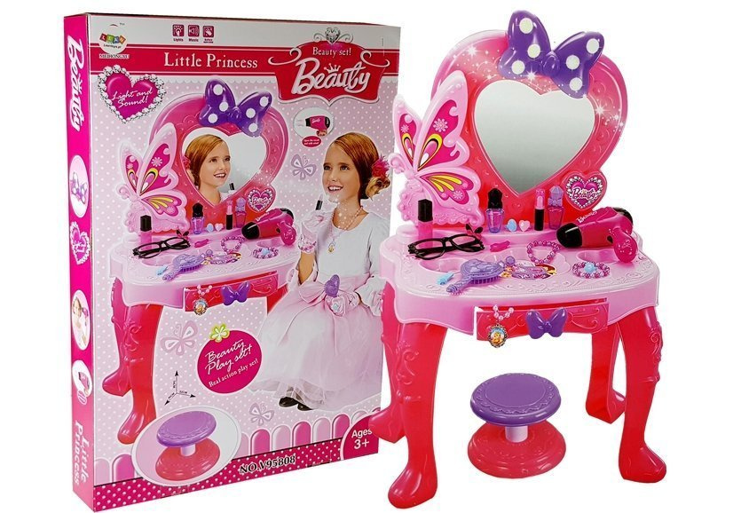 Dětský toaletní stolek LEAN Toys se zrcadlem, světly a zvuky — Celkový pohled