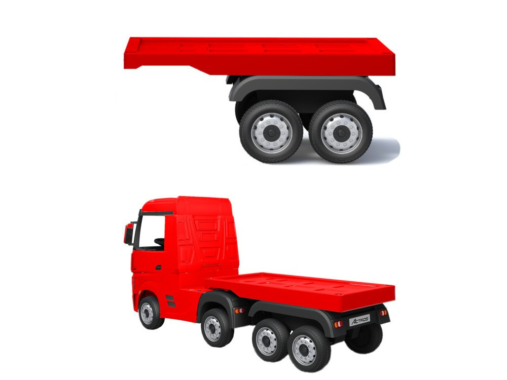 Príves k elektrickému vozidlu HL358 Mercedes Scania Actros červený 105 cm LEAN CARS