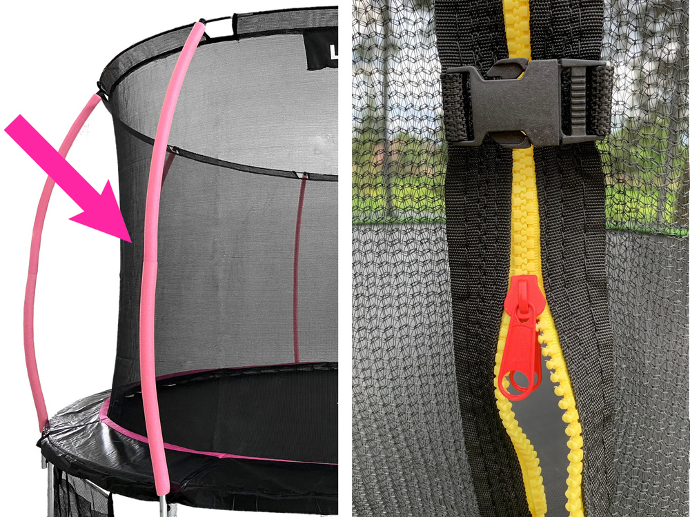 Vnútorná ochranná sieť na trampolínu Sport Max 14ft ružová LEAN Sport pre bezpečné skákanie