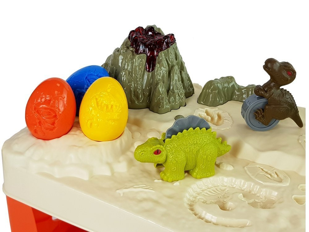 Stůl LEAN Toys s modelovací hmotou, 4 barvy, pro věk 3+, rozměr 58 x 48 x 10 cm — V provozu