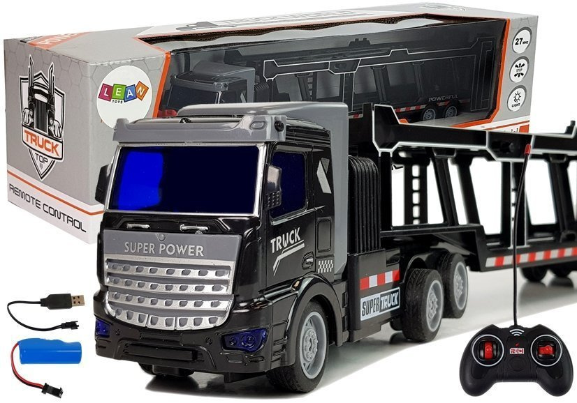 Dálkově řízená přepravní souprava LEAN Toys 36 cm se světelnými efekty — Celkový pohled