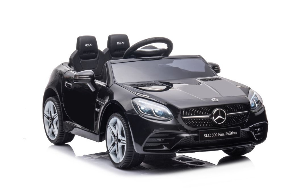 Elektromobil Mercedes SLC 300, čierny, LEAN CARS, 12 V, s diaľkovým ovládaním a prehrávačom MP3