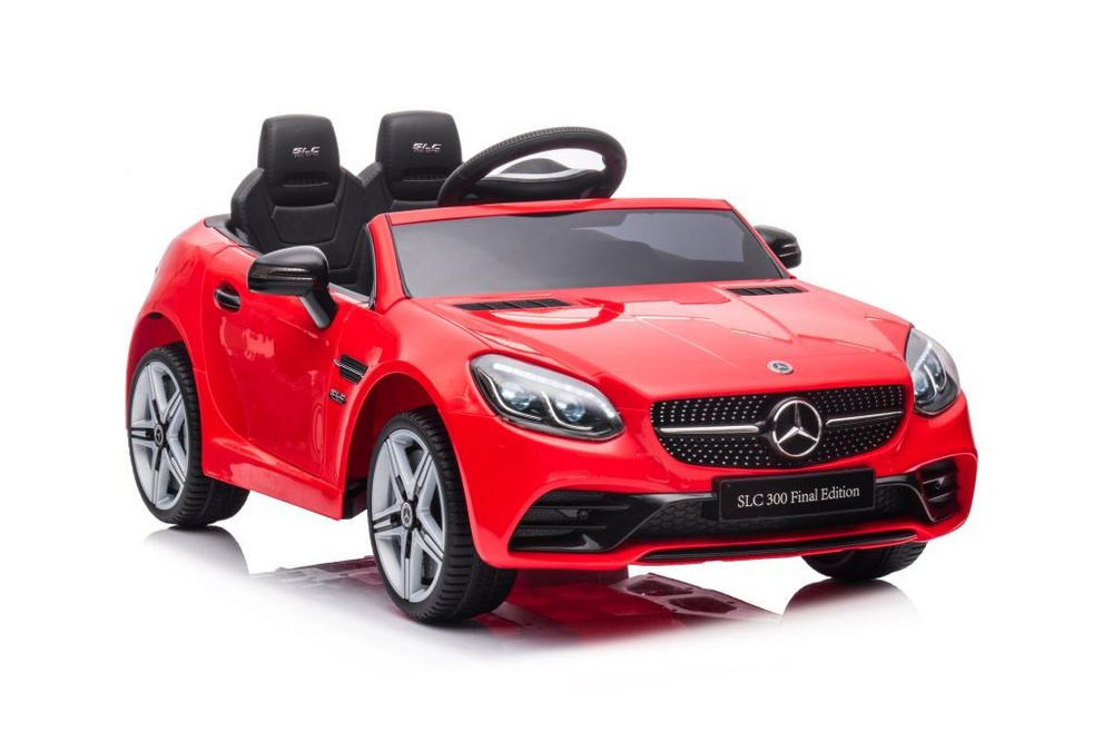 Elektrické auto Mercedes SLC 300, červené, 12 V, LEAN CARS, s diaľkovým ovládaním pre deti vo veku 3–8 rokov