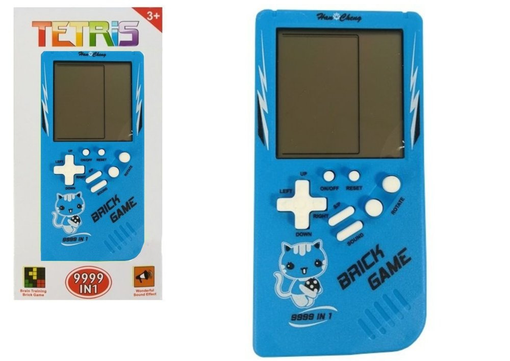 Elektronická hra TETRIS BRICK GAME modrá LEAN Toys — Celkový pohled