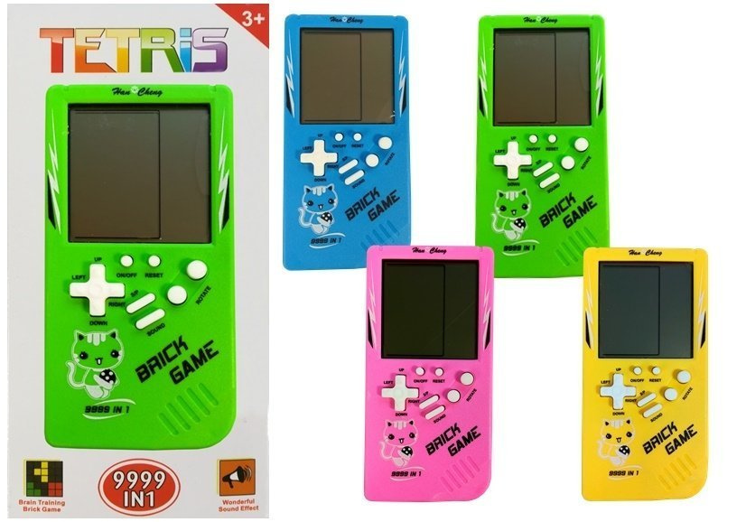 Elektronická hra TETRIS BRICK GAME modrá LEAN Toys — V provozu