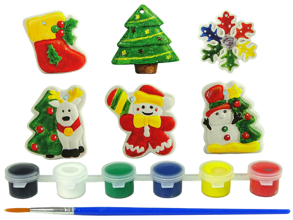 Sádrové odlitky LEAN Toys na malování – Vánoce, stromček, sněhulák — Detail