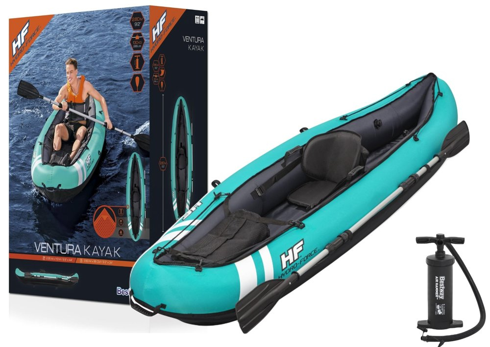 Nafukovací kajak Bestway 65118 Lite-Rapid X1 — jednomiestny, 280 × 86 × 40 cm, nosnosť 130 kg