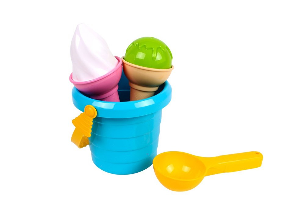 Sada na piesok Mrazenina LEAN Toys modrý kbelík s lžičou 5736 - kreatívna hračka pre deti