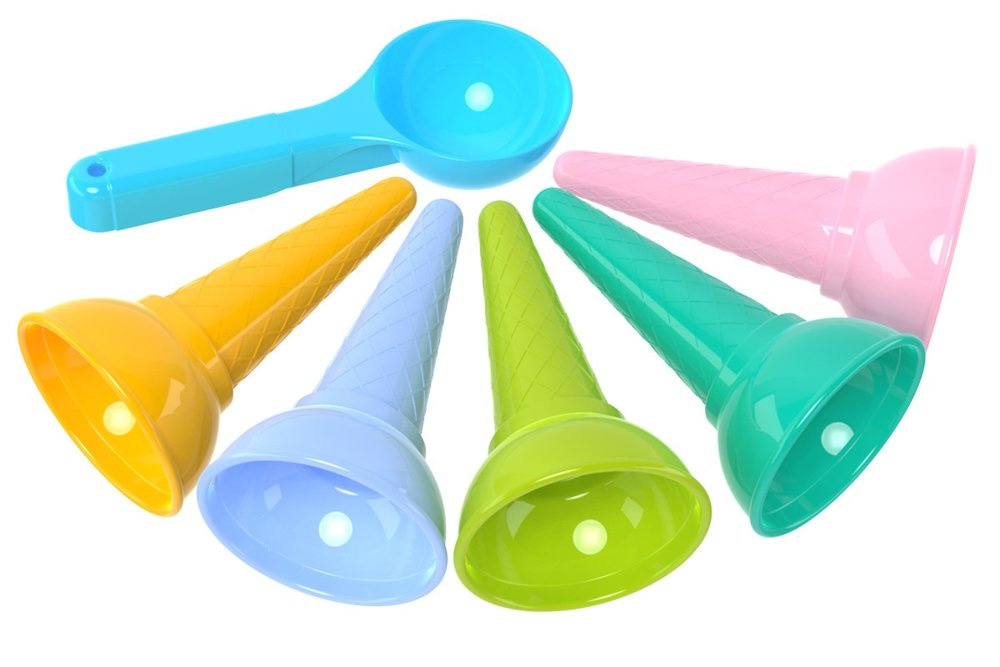 Sada barevných formiček kornoutky zmrzlina LEAN Toys 5 kusů na písek dětská hračka