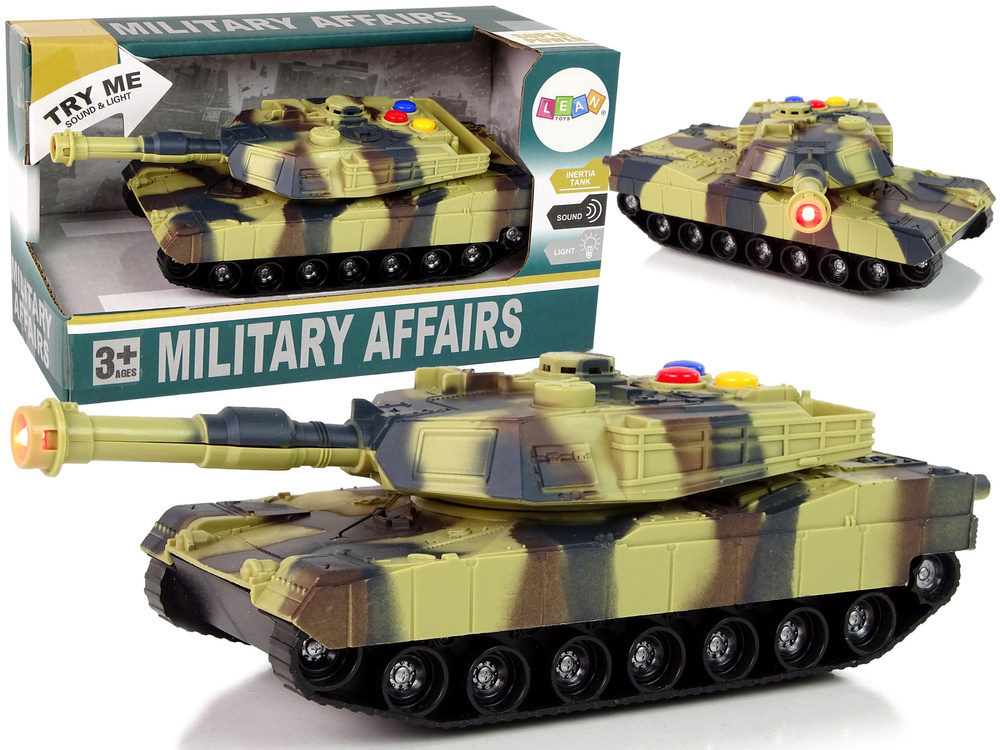 Vojenský Tank LEAN Toys 1:32 Hnědé Maskování se Zvukovými a Světelnými Efekty