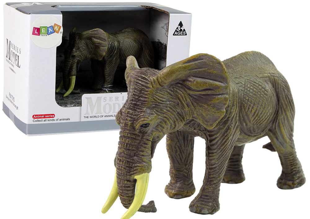 Velká Sběratelská Figurína Slon Zvířata Světa LEAN Toys 3+ 293 g — Celkový pohled
