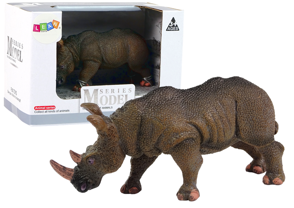 Velká Sběratelská Figurka Nosorožec Zvířata Světa LEAN Toys 14cm detailní plastová hračka