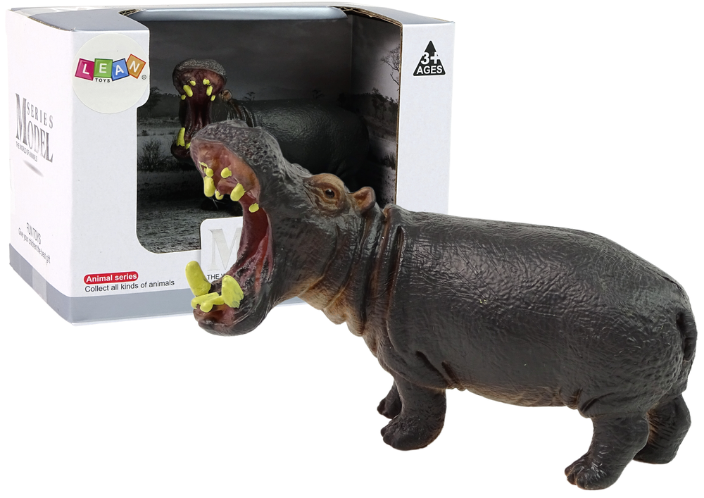 Velká Sběratelská Figurína Hroch Zvířata Světa LEAN Toys 10×7×4 cm pro děti od 3 let autentické zpracování