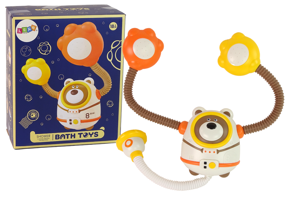 Vodní Kosmonaut Medvídek na Baterie - Dětská Sprcha LEAN Toys s Interaktivními Funkcemi