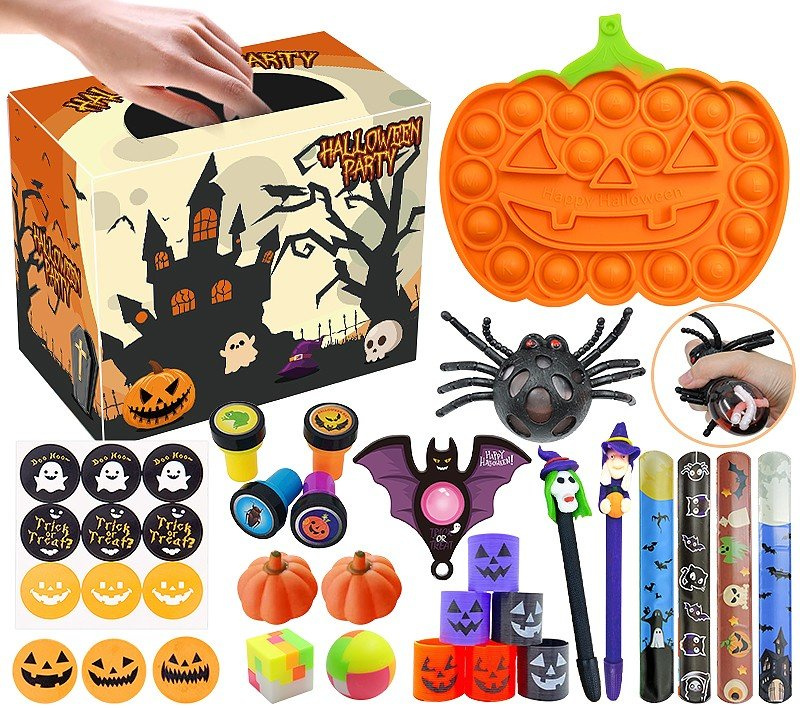 Senzorická Sada Antistresové Hračky Halloween Fidget Toys Pop It - LEAN Toys - od 3 let - s halloweenskými motivy
