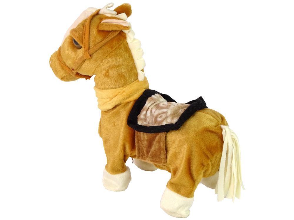 Interaktivní plyšový kůň LEAN Toys, světle hnědý, 34 cm, pro děti od 3 let — Detail