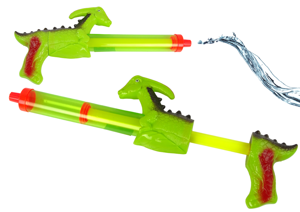 Vodní pistole 40 cm Dinosaurus zelená LEAN Toys zahradní hračka s velkým zásobníkem
