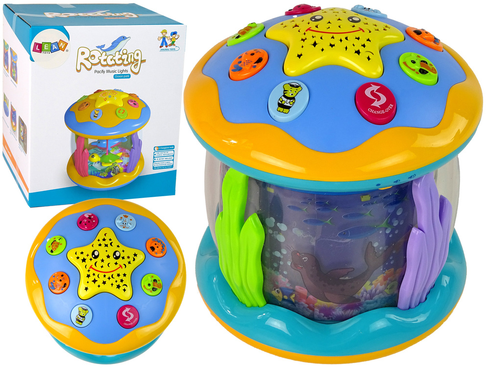 Projektor hvězd noční lampa LEAN Toys podvodní svět se zvuky a melodiemi