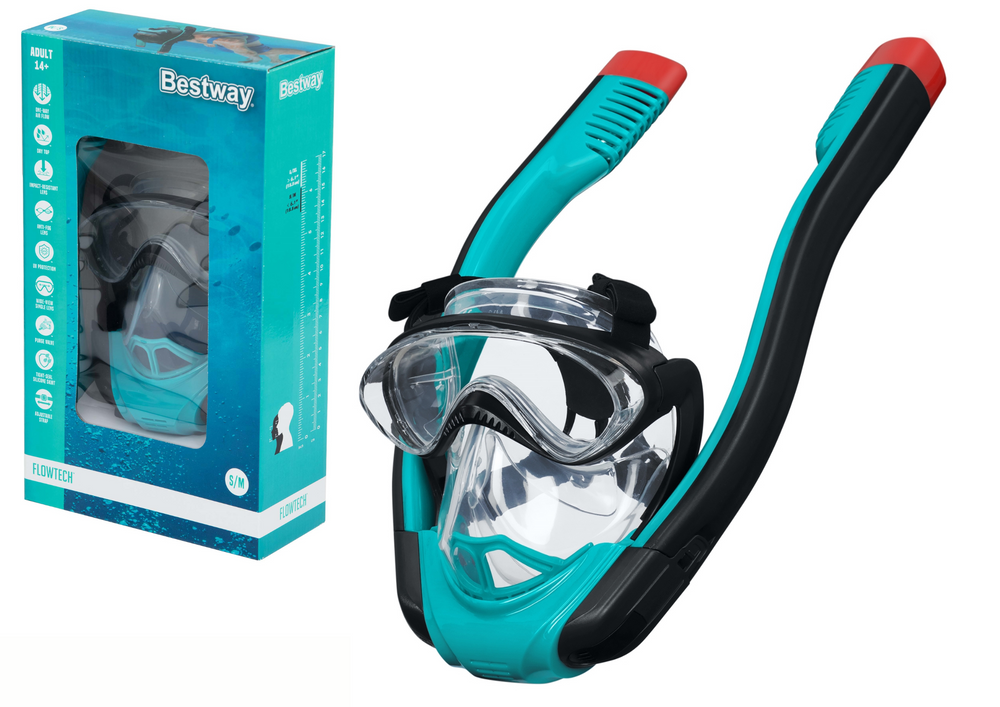 Celotvárová maska na šnorchlovanie S/M Bestway 24060 s jednosmerným prúdením vzduchu