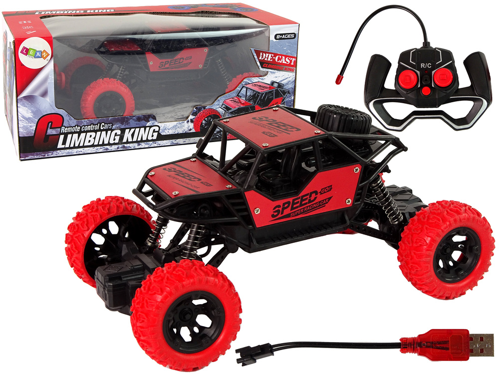 RC Auto na Dálkové Ovládání LEAN Toys Terénní 1:18 Červené s Gumovými Pneumatikami