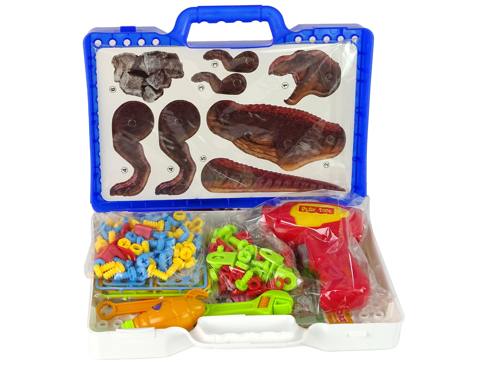 Stavebnice 3D DIY Dinosauři LEAN Toys - kreativní konstrukce s nářadím pro děti od 3 let