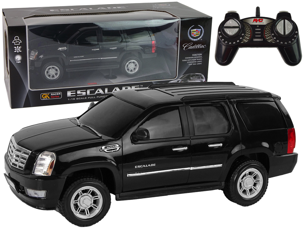 Cadillac Escalade R/C černý se světly a zvuky 1:16 LEAN Toys - luxusní dálkově ovládané auto