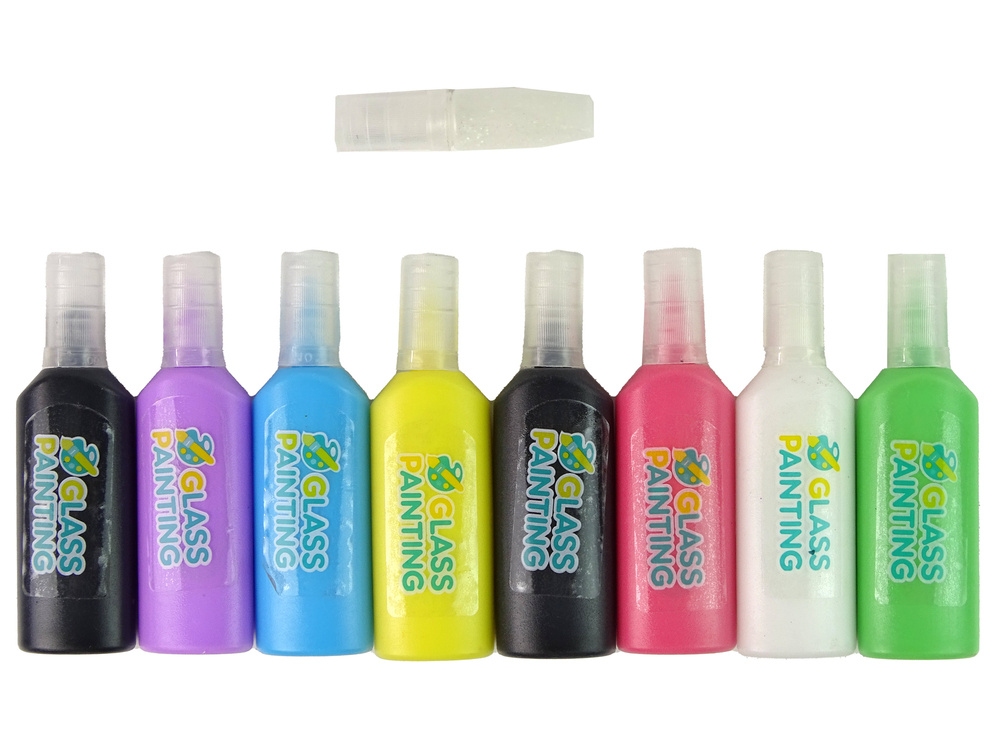 Samolepky LEAN Toys s 8 barvami a třpytky pro kreativní hru od 3 let — Detail