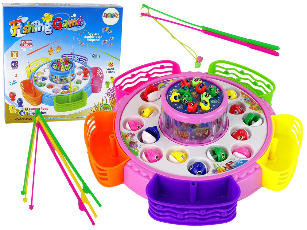 Dovednostní hra LEAN Toys Rybolov Růžová pro děti od 3 let — Celkový pohled