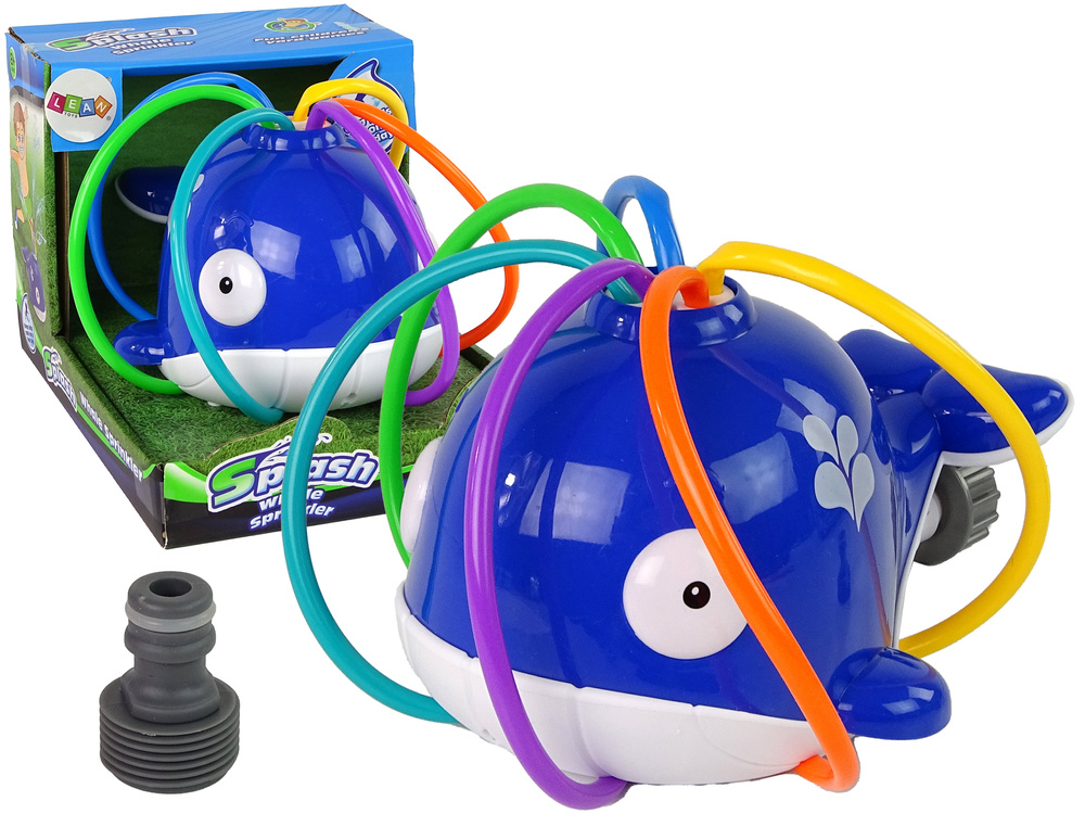 Velryba Vodná Fontána Modrá Záhradná LEAN Toys 18×12×14 cm s pripojením na hadicu
