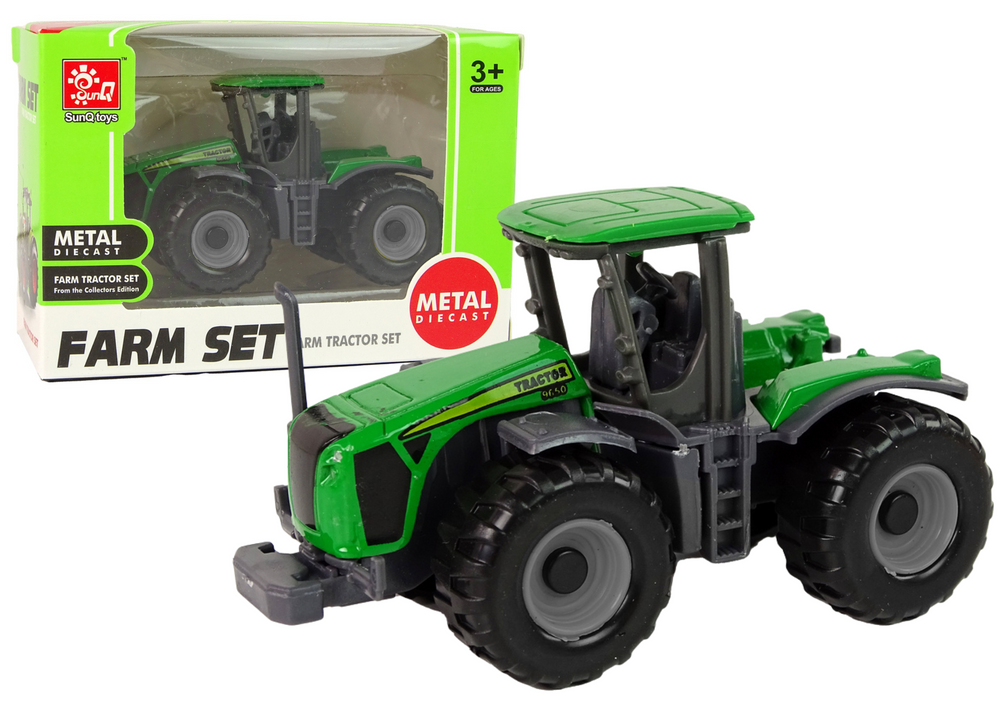 Zelený Zemědělský Traktor LEAN Toys - realistická hračka s pohyblivými koly pro děti od 3 let