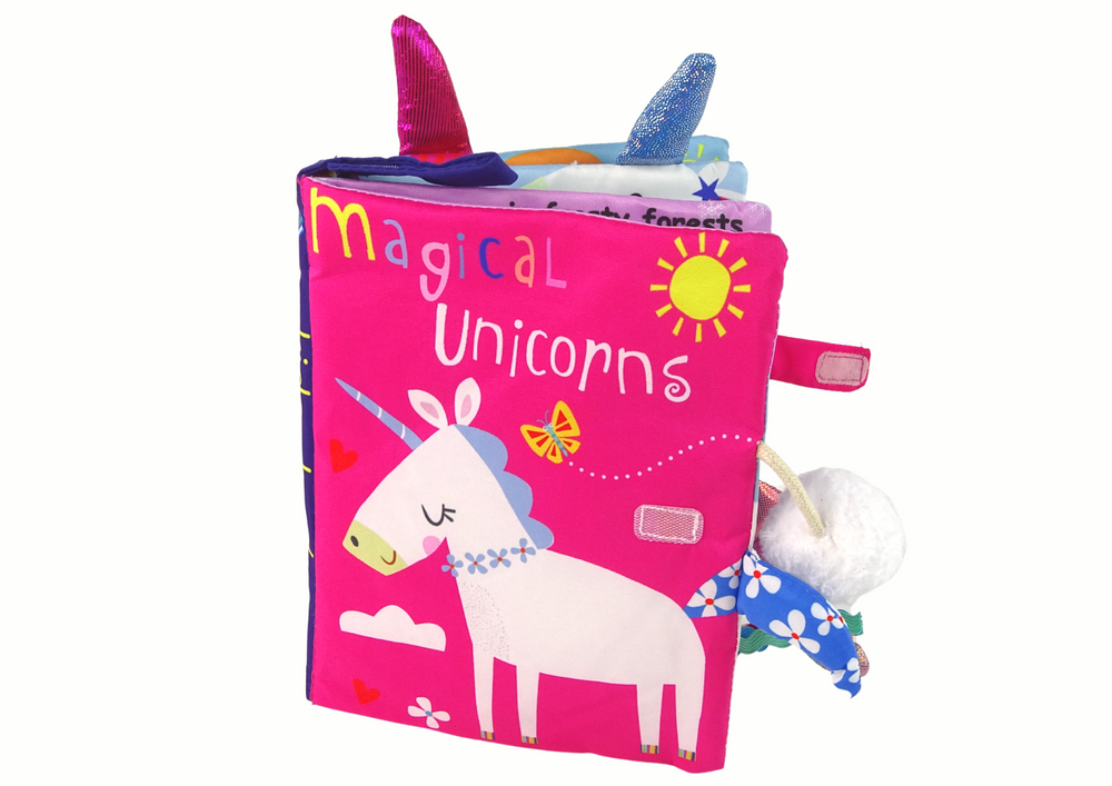 Měkká knížka Jednorožec Barevná LEAN Toys 22 x 23 x 2 cm 0m + — Celkový pohled